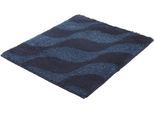 Badematte KLEINE WOLKE "»Onda«, Badvorleger, Badezimmer Teppich", blau (navy), H:15mm, Polyacryl, Badematten, Badematte, Badteppich, modernes Ton in Ton Wellendesign, flauschig