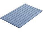 Badematte KLEINE WOLKE "Cord, Badvorleger, Badezimmer Teppich", blau (stahlblau), H:25mm, Polyacryl, Badematten, Badematte, Badteppich, Streifen Design, Hoch-Tief Effekt