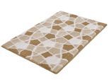 Badematte KLEINE WOLKE "Sintra, Badvorleger, Badezimmer Teppich", beige (macadamia), H:15mm, Polyacryl, Badematten, Badematte, Badteppich, modernes Mosaikdesign