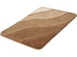 Badematte KLEINE WOLKE "Serenade, Badvorleger, Badezimmer Teppich" Gr. 4, grau (taupe), H:20mm, Kunstfaser, Badematten, Badematte, Badteppich, Wellen Design, Farbverlauf, Hoch-Tief Effekt