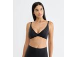 Bügelloser BH SLOGGI "ZERO Feel 2.0", Damen, Gr. M, N-Gr, schwarz, Single Jersey, Obermaterial: 76% Polyamid, 24% Elasthan, BHs, mit herausnehmbaren, atmungsaktiven Pads, Lift-up Effekt