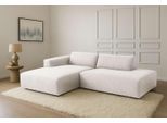 Ecksofa HOME AFFAIRE "Noord mit Kedernaht, Breite 227 cm, L-Form", beige (cream), B:227cm H:71cm T:161cm, 100% Polyester, Sofas, Ecksofa, Cord, Struktur, Webstoff, mit Wellenunterfederung, Massivholzrahmen