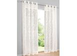 Gardine HEINE HOME Gr. 4, weiß, B:140cm H:245cm, Polyester, Viskose, Gardinen, Gardine