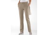 Leinenhose CLASSIC BASICS, Damen, Gr. 24, Kurzgrößen, grau (taupe), 100% Polyester, meliert, unifarben, lang, Hosen