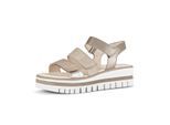 Plateausandaletten GABOR "Plateau Sandale", Damen, Gr. 44, silber (beige), Schuhe