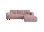 Xora Ecksofa, Rosa, Kunststoff, 3-Sitzer, Füllung: Schaumstoffflocken, seitenverkehrt montierbar, 260x200 cm, Stoffauswahl, Liegefunktion, Schlafen auf Sitzhöhe, haustierfreundlicher Bezug, Wohnzimmer, Sofas & Couches, Wohnlandschaften, Ecksofas mit Schlaffunktion