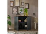 Mid.you Kommode, Schwarz, Eiche, Kunststoff, 2 Fächer, 100x80x40 cm, Beimöbel erhältlich, stehend, Wohnzimmer, Kommoden & Sideboards, Kommoden