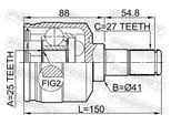 FEBEST Gelenksatz, Antriebswelle 1211tuc20lh Vorderachse links für HYUNDAI