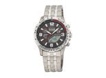 Funkchronograph ETT "Professional World Timer", silber (titansilberfarben), Armbanduhren, Herren, Armbanduhr, Solar, Herrenuhr, analog, digital, automatischer Kalender