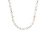 Collier AMOR "Herz-Motiv", gelbgoldfarben, perlmuttfarben, Halsketten, Damen, Edelstahl, L: 45 B: 6mm, Collier, mit Perlmutt, B:6mm