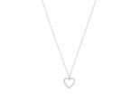 Kette mit Anhänger TOM TAILOR "Herz-Motiv", silber (silberfarben, weiß), Halsketten, Damen, Silber 925 (Sterlingsilber), L: 45 B: 1,5mm, mit Zirkonia (synth.), B:1,5mm