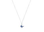 Kette mit Anhänger PRINZESSIN LILLIFEE "Wal-Motiv", silberfarben, schwarz, Halsketten, Mädchen, Silber 925 (Sterlingsilber), L: 38 B: 1,2mm, mit Zirkonia (synth.), B:1,2mm