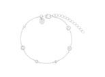 Silberarmband TOM TAILOR, silberfarben, weiß, weiß, Armbänder, Damen, 20cm, Silber 925 (Sterlingsilber), Silberarmband, mit Zirkonia (synth.)