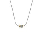 Kette mit Anhänger TOM TAILOR, silber (edelstahlfarben, gelbgoldfarben, weiß), Halsketten, Damen, Edelstahl, L: 45 B: 2mm, mit Zirkonia (synth.), B:2mm