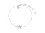 Silberarmband TOM TAILOR "Seestern-Optik", silberfarben, weiß, weiß, Armbänder, Damen, 20cm, Silber 925 (Sterlingsilber), Silberarmband, mit Zirkonia (synth.)