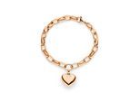 Armband S.OLIVER "Chunky Heart, Herz", roségoldfarben, Armbänder, Damen, 20cm, Edelstahl, Armband
