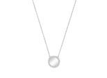 Kette mit Anhänger TOM TAILOR, silberfarben, weiß, Halsketten, Damen, Silber 925 (Sterlingsilber), L: 45 B: 1,2mm, mit Zirkonia (synth.), B:1,2mm