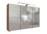 Held , Eiche Wotan , Holzwerkstoff , 6 Fächer , 100x64x20 cm , Made in Germany , Badezimmer, Badezimmermöbel, Badezimmerschränke, Spiegelschränke