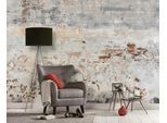 Fototapete LIVING WALLS "Designwalls Old Wall", grau (grau, braun), B:3,5m L:2,55m, Vlies, Tapeten, Vlies, Wand, Schräge, Decke