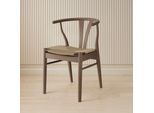 Stuhl HAMMEL FURNITURE "Freja, Massivholz Stuhl mit gepolstertem Sitz – komfortabel & robust", eiche smoked geölt, eiche smoked geölt, beige, B:53cm H:75cm T:54cm, Massivholz, Stühle, Stuhl, Massivholz, gepolsterte Sitzfläche, versch. Farbvarianten