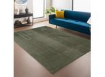 Teppich AYYILDIZ TEPPICHE "JOY 1400, auch als Läufer", grün, B:240cm H:11mm L:340cm, Polyester, Teppiche, Teppich, besonders weich, uni Kurzflor, Wohnzimmer, Kinderzimmer