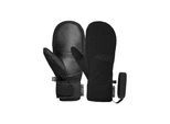 Fäustlinge REUSCH "Malone R-TEX XT", Damen, Gr. 10, schwarz, 82% Polyester, 10% Lederimitat, 8% Wolle, unifarben, Handschuhe Fäustlinge, mit wasserdichter, atmungsaktiver Funktion