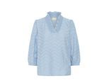 Langarmbluse KAFFE "Langarm-Bluse KAvictoria", Damen, Gr. 44, blau (soft chambray), Obermaterial: 100% Baumwolle CO., Blusen