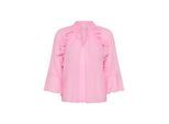 Langarmbluse KAFFE "Langarm-Bluse KAflora", Damen, Gr. 42, pink (pink frosting), Obermaterial: 50% Baumwolle CO. 50% Viskose CV., Blusen