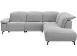 Ecksofa MUSTERRING "MR 370, intelligenter Komfort im modernen Design", grau, B:288cm H:83cm T:241cm, 94% Polyester, 6% Nylon, Sofas, Ecksofa, Optionale Relaxfunktion, flexible Kopfteile & klappbare Armlehnen