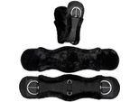 Equinate Westerngurt Classical anatomisch mit synthetischem Lammfell schwarz 80 cm