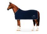 Equinate Abschwitzdecke Springdale aus Polar Fleece mit Widerristpolster und Zierkordeln navy 1,25 m