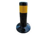 Schake Flexipfosten schwarz, selbstaufrichtend, Ø 80mm, Höhe: 300mm + 1 gelb refl. Streifen, inkl Befestigungsmaterial (412282BG)
