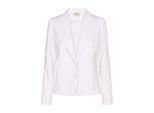Kurzblazer FREEQUENT "FQNANNI-JA", Damen, Gr. XXL, weiß (brilliant weiß), Web, Obermaterial: 73% Polyester, 24% Viskose, 3% Elasthan, schmal taillenlang, tiefer V-Ausschnitt, runde 3-Knopf-Manschette mit Knöpfen, Blazer Kurzblazer, mit Knopfverschluss
