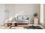 BRUNO Schlafsofa 120cm in Silver Grey Grau | Pillow | stabiles Massivholz & Boxspringkomfort