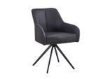 Livetastic Armlehnstuhl , Schwarz , Holz, Metall, Textil , Pappel , Sperrholz , Drehkreuz , 62x83x62 cm , Sitzfläche 360° drehbar , Esszimmer, Stühle, Polsterstühle