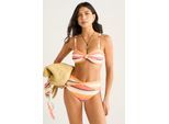 Bikini-Oberteil mit mehrfarbigen Streifen und goldenen Details