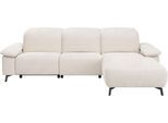Ecksofa MUSTERRING "MR 370, intelligenter Komfort im modernen Design", weiß (nature), B:280cm H:83cm T:180cm, 94% Polyester, 6% Nylon, Sofas, Ecksofa, Optionale Relaxfunktion, flexible Kopfteile & klappbare Armlehnen