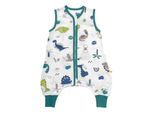 Babyschlafsack SCHLUMMERSACK "Schlafsack mit Füßen 0.5 Tog" Gr. 60, grau (dinosaurier), Schlafsäcke, Baby, L: 60cm, Obermaterial: 50% Baumwolle CO(Bio). 50% Viskose CV., L:60cm