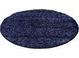 Hochflor-Teppich AYYILDIZ TEPPICHE "Life Shaggy 1500" Gr. 9, blau (navy), H:30mm Ø:160cm, Kunstfaser, Teppiche, auch in rechteckig, Wohnzimmer, Langflor, große Farbauswahl