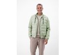 Outdoorjacke LERROS "Sportliche Hybrid-Jacke", Herren, Gr. L, grün (tinted grau), 100% Polyester, Jacken Outdoorjacke, Wasser- und windabweisend, leicht gefüttert, langarm, Brusttaschen