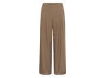 Stoffhose KAFFE "Casual Hose KAvictorina", Damen, Gr. 36, N-Gr, braun (caribou cc), Obermaterial: 95% Polyester PES. 5% Elasthan EL., Hosen Stoffhose