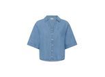 Kurzarmhemd KAFFE "Kurzarmhemd KAjade", Damen, Gr. 44, N-Gr, blau (medium blau chambray), Obermaterial: 100% Baumwolle CO., Hemden