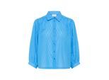 Langarmhemd KAFFE "Langarm - Hemd KAgabriela", Damen, Gr. 44, N-Gr, blau (azure blau), Obermaterial: 100% Baumwolle CO., Hemden