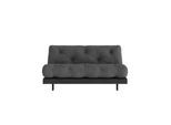 Daybett KARUP DESIGN "Roots Sofa Bed, Schlafsofa,, Bettfunktion, FSC-Massivholz", grau (dunkelgrau, raw), B:160cm H:85cm, Bezug: 80% Baumwolle, 20% Polyester, Daybetten, Daybett, Inkl. Futonmatratze, Made in Europe, langlebig, B: 140 oder 160 cm
