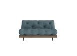 Daybett KARUP DESIGN "Roots Sofa Bed, Schlafsofa,, Bettfunktion, FSC-Massivholz", blau (petrol blau, raw), B:160cm H:85cm, Bezug: 80% Baumwolle, 20% Polyester, Daybetten, Daybett, Inkl. Futonmatratze, Made in Europe, langlebig, B: 140 oder 160 cm
