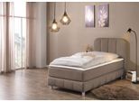 Boxbett HOME AFFAIRE "Abtenau inkl. Topper", beige (hellbraun), B:107cm L:207cm, Komplettbetten, Boxbett, Boxbett, inkl. Topper