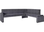 Eckbank EXXPO - SOFA FASHION "Cortado, elegant und modern mit hohem Sitzkomfort", grau (antrazith), B:265cm H:88cm T:196cm, Strukturstoff (88%Polyester, 12% Nylon) mit Absatz Luxuskunstleder;Luxus-Microfaser (Zusammensetzung: 10% Baumwolle, 90% Polyester), Sitzbänke, Eckbank, hohe Bodenfreiheit, schöne Detailverarbeitung