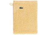 Waschhandschuh LACOSTE "LLECROCO", sesame, B:15cm L:21cm, Baumwolle, Waschlappen, Waschhandschuh, mit Label-Applikationen