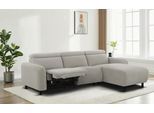 Ecksofa OTTO HOME "SKAANE Struktur, L-Form, 274 cm, manuelle/elektrische Relaxfunktion", grau (hellgrau), B:274cm H:100cm T:181cm, 100% Polyester, Sofas, Ecksofa, rundes Design, Kopfteilverstellung, Federkernpolsterung