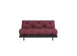 Daybett KARUP DESIGN "Roots Sofa Bed, Schlafsofa,, Bettfunktion, FSC-Massivholz", rot (bordeaux), B:160cm H:85cm, Bezug: 80% Baumwolle, 20% Polyester, Daybetten, Daybett, Inkl. Futonmatratze, Made in Europe, langlebig, B: 140 oder 160 cm